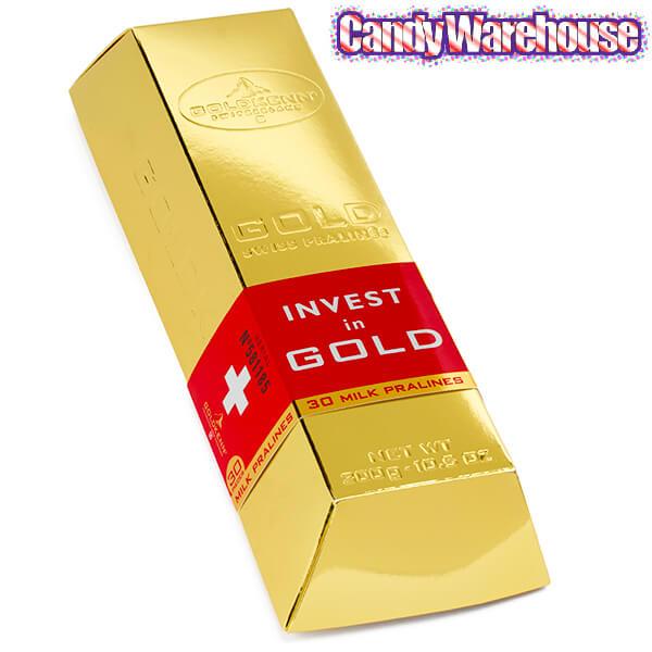 Goldkenn Milk Chocolate Pralines 10.5-Ounce Gold Bar - Candy Warehouse