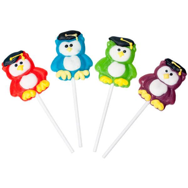 Graduation Owl Lollipops: 12-Piece Box - Candy Warehouse