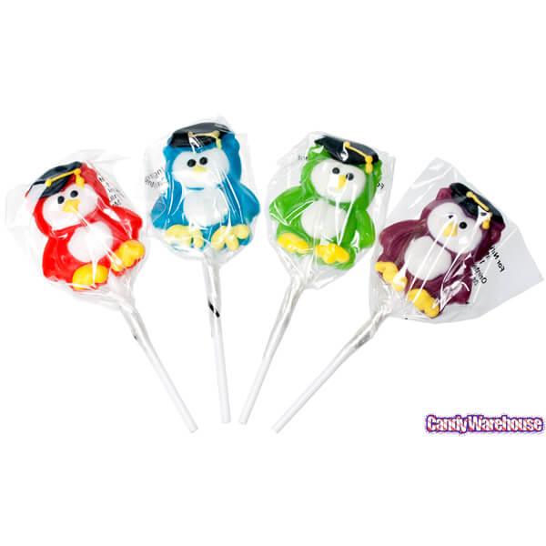 Graduation Owl Lollipops: 12-Piece Box - Candy Warehouse