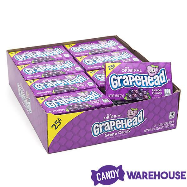 Grapehead Candy Mini Packs: 24-Piece Box - Candy Warehouse