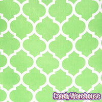 Green Casablanca Pattern Candy Bags: 25-Piece Pack - Candy Warehouse