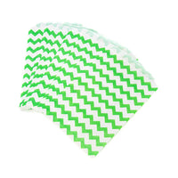 Green Chevron Stripe Candy Bags: 25-Piece Pack - Candy Warehouse