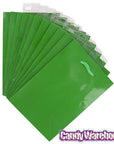Green Glossy Candy Bags with Handles - Small: 12-Piece Pack