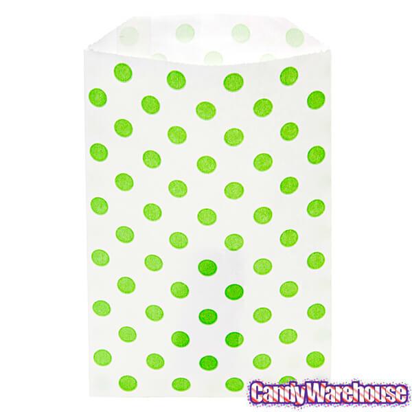 Green Polka Dot Candy Bags: 25-Piece Pack - Candy Warehouse