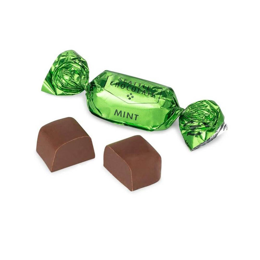 Green Wrapped Mint Milk Chocolate Truffles: 2LB Box - Candy Warehouse