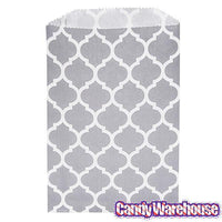 Grey Casablanca Pattern Candy Bags: 25-Piece Pack - Candy Warehouse