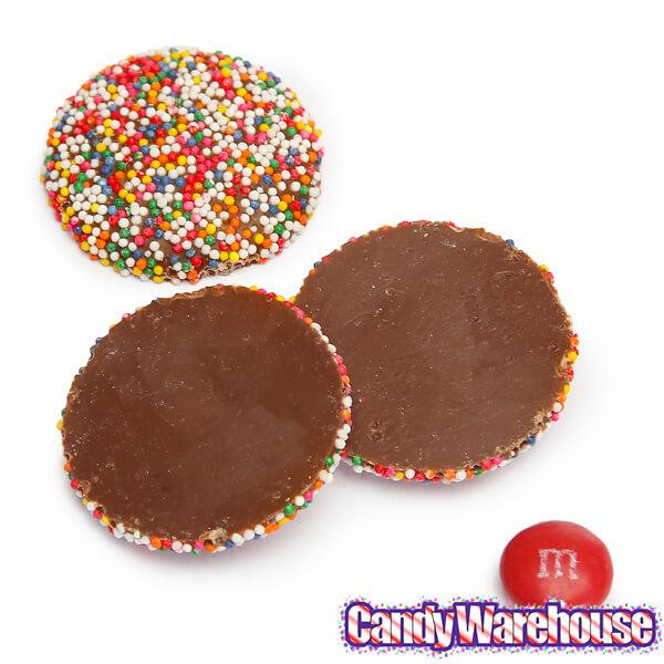 Guittard Milk Chocolate Wafers with Colored Nonpareils: 5LB Bag - Candy Warehouse