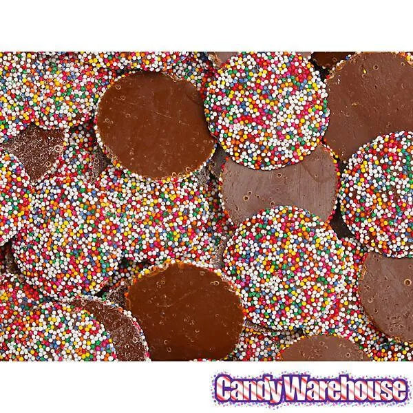 Guittard Milk Chocolate Wafers with Colored Nonpareils 5LB Bag Candy Warehouse