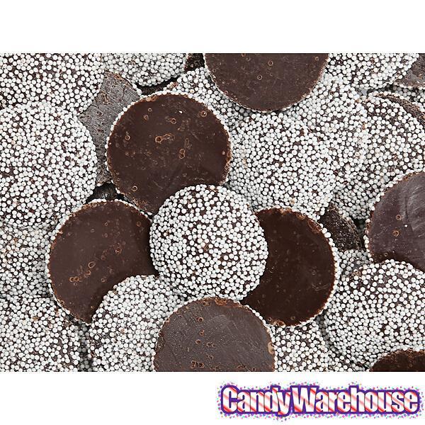 Guittard Semisweet Chocolate Wafers with White Nonpareils: 5LB Bag - Candy Warehouse
