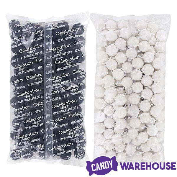 Gumballs Color Combo - Black and White: 4LB Box - Candy Warehouse