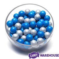 Gumballs Color Combo - Blue and Silver: 4LB Box - Candy Warehouse