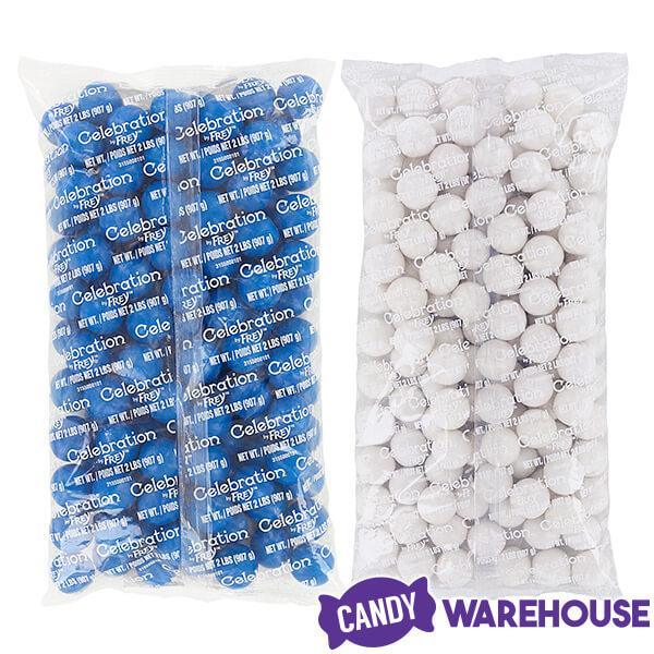 Gumballs Color Combo - Blue and White: 4LB Box - Candy Warehouse