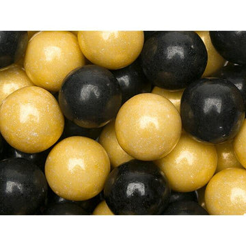 Gumballs Color Combo - Gold and Black: 4LB Box - Candy Warehouse