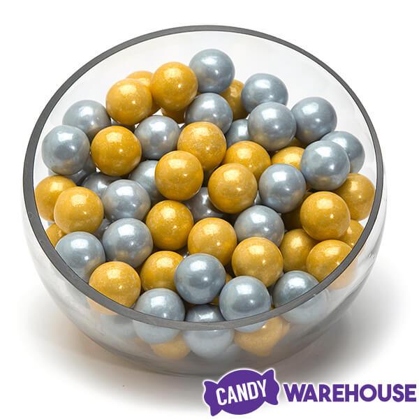 Gumballs Color Combo - Gold and Silver: 4LB Box - Candy Warehouse