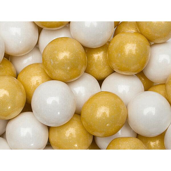 Gumballs Color Combo - Gold and White: 4LB Box - Candy Warehouse