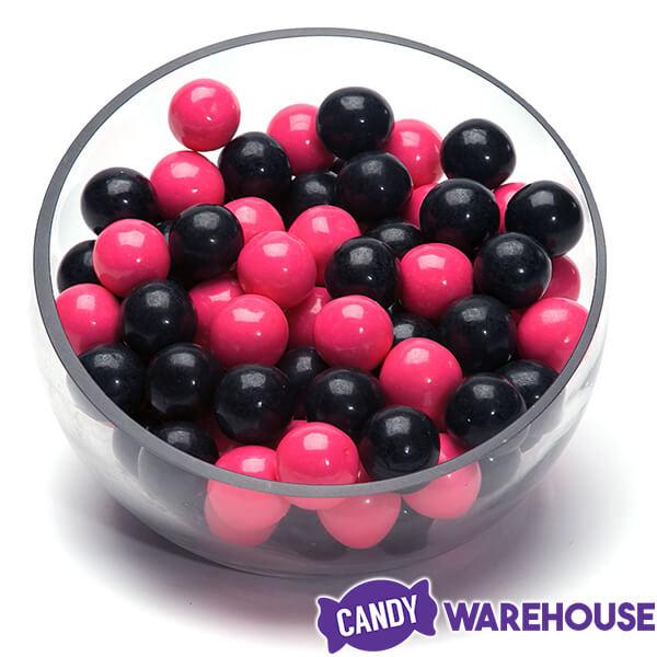 Gumballs Color Combo - Pink and Black: 4LB Box - Candy Warehouse
