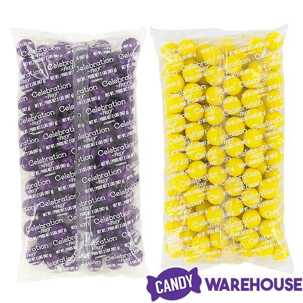 Gumballs Color Combo - Purple and Yellow: 4LB Box - Candy Warehouse