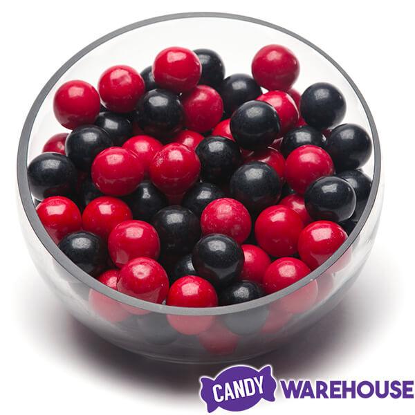 Gumballs Color Combo - Red and Black: 4LB Box - Candy Warehouse
