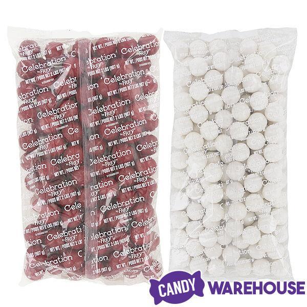 Gumballs Color Combo - Red and White: 4LB Box - Candy Warehouse