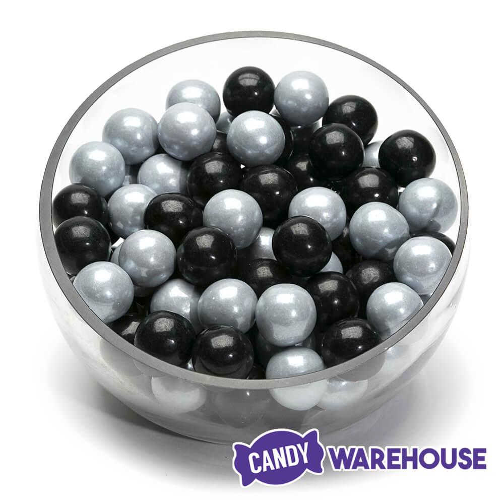Gumballs Color Combo - Silver and Black: 4LB Box - Candy Warehouse