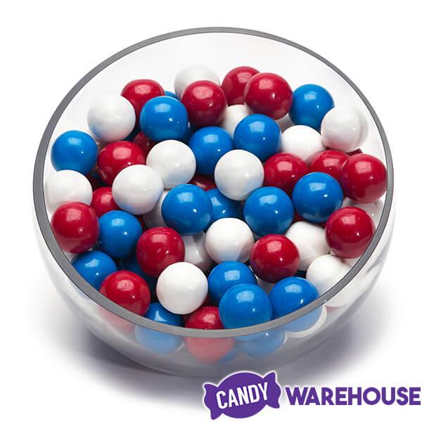 Gumballs Color Combo - USA Red, White and Blue: 6LB Box - Candy Warehouse