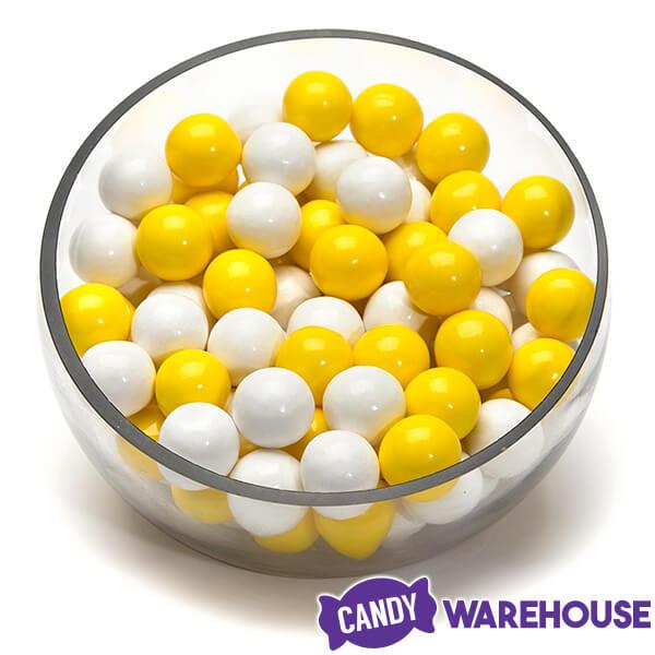 Gumballs Color Combo - Yellow and White: 4LB Box - Candy Warehouse
