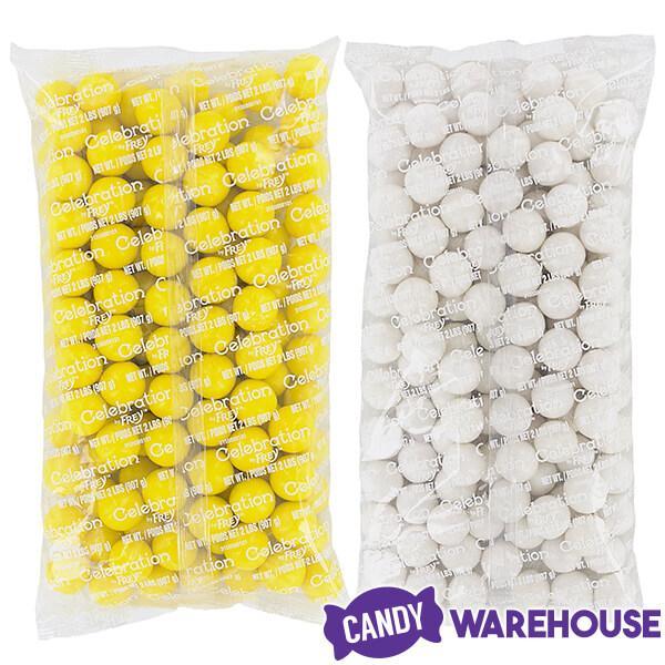 Gumballs Color Combo - Yellow and White: 4LB Box - Candy Warehouse