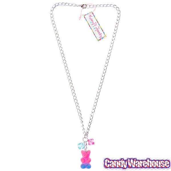 Gummy Bear Necklace - Pink and Blue - Candy Warehouse