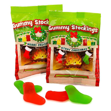 Gummy Christmas Stockings Candy Packs: 18-Piece Bag - Candy Warehouse