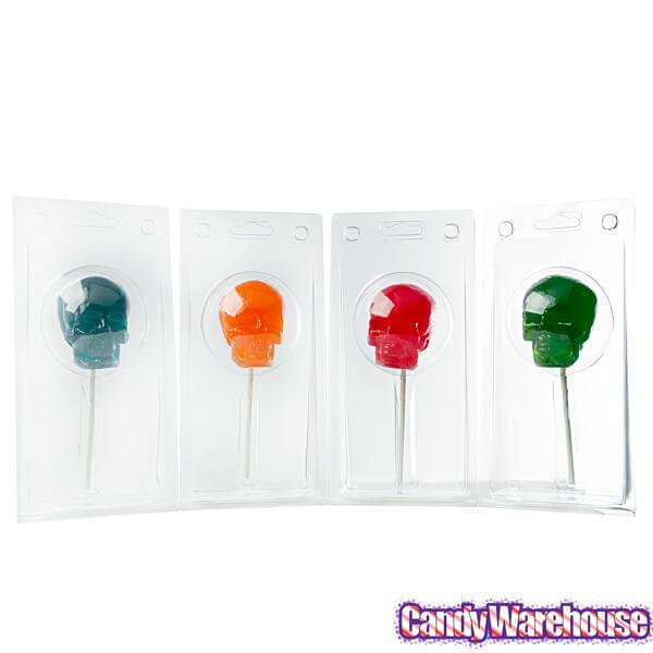 Gummy Skulls on a Stick Assortment: 4-Piece Box - Candy Warehouse