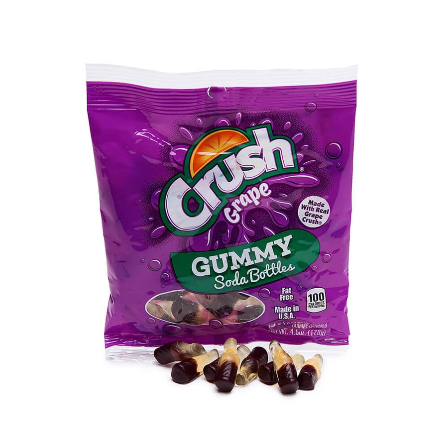 Gummy Soda Bottles Candy Bags - Grape Crush: 6-Piece Display - Candy Warehouse