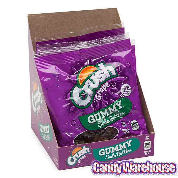 Gummy Soda Bottles Candy Bags - Grape Crush: 6-Piece Display - Candy Warehouse
