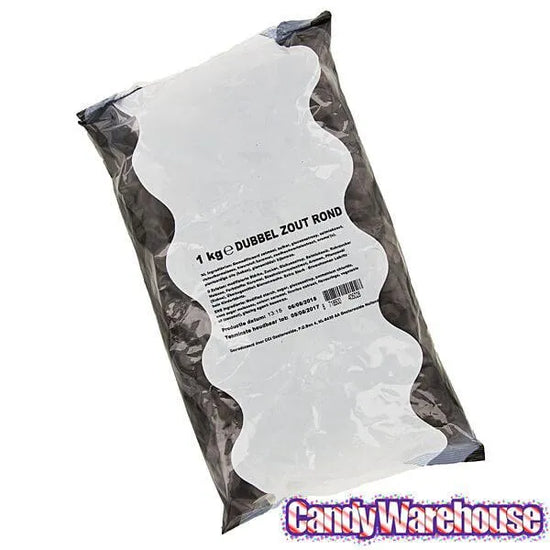 Gustaf's Double Salt Black Licorice Buttons 1KG Bag Candy Warehouse