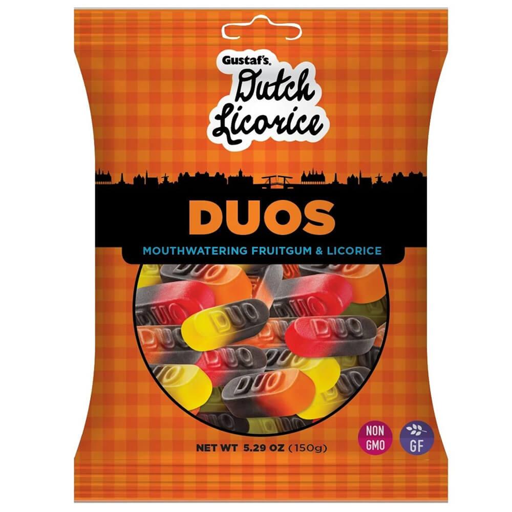 Gustaf's Dutch Licorice Duos 5.29-Ounce Bags: 12 Piece Box - Candy Warehouse