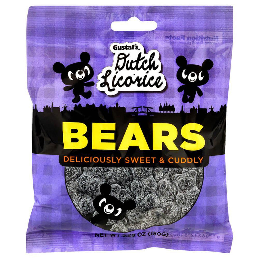 Gustaf's Dutch Licorice Sugared Bears 5.29-Ounce Bags: 12 Piece Box - Candy Warehouse