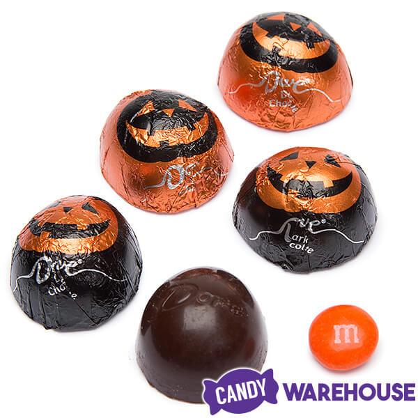 Halloween Dove Pumpkins Foiled Dark Chocolate Domes: 35-Piece Bag - Candy Warehouse