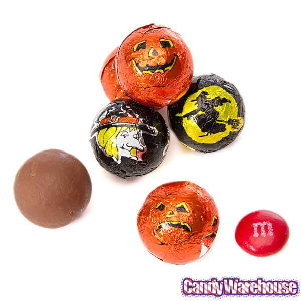 Halloween Foiled Chocolate Balls Candy: 2LB Bag - Candy Warehouse
