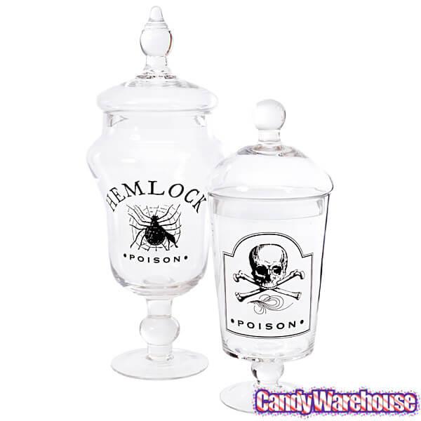 Halloween Glass Candy Jars: Set of 2 - Candy Warehouse