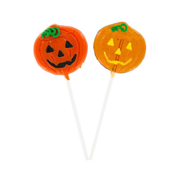 Halloween Pumpkin Hard Candy Lollipops: 12-Piece Pack - Candy Warehouse