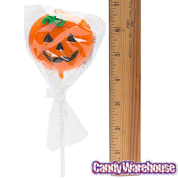 Halloween Pumpkin Hard Candy Lollipops: 12-Piece Pack - Candy Warehouse