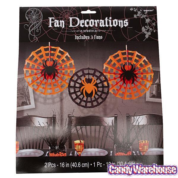Halloween Spider Web Fans: Set of 3 - Candy Warehouse