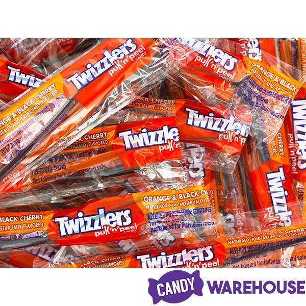 Halloween Twizzlers Orange and Black Cherry Twists Snack Size Packs: 10.12-Ounce Bag - Candy Warehouse