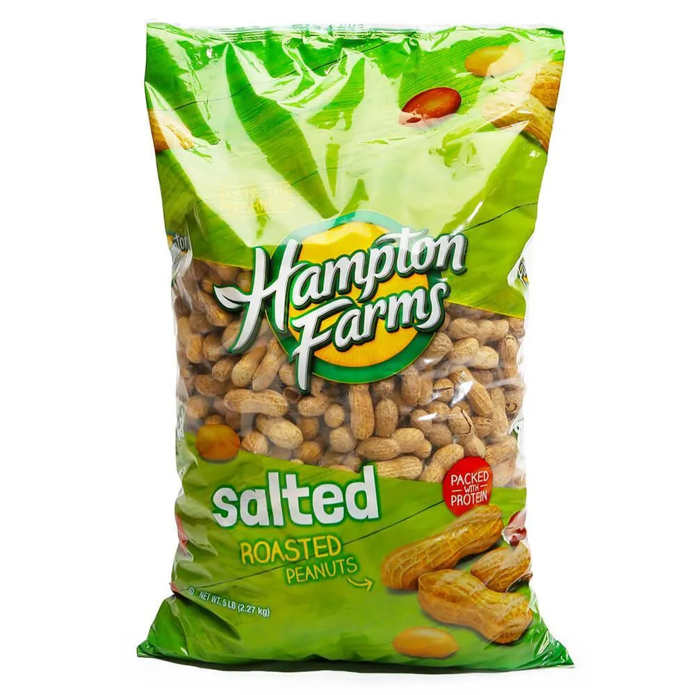 Hampton Farms Salted and Roasted Peanuts: 5LB Bag | Candy Warehouse