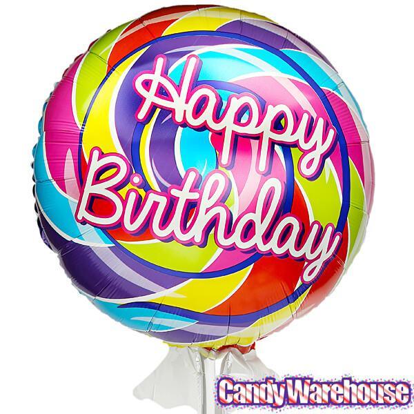 Happy Birthday Lollipop Foil Balloon: 42-Inch - Candy Warehouse