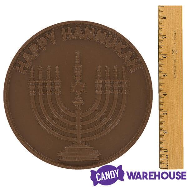 Happy Hanukkah Milk Chocolate Giant Gelt: 8.65-Ounce Coin - Candy Warehouse