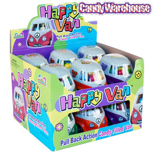 Happy Van Candy Filled Toy Vans: 12-Piece Box - Candy Warehouse