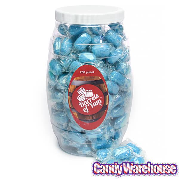 Hard Candy Barrels - Blue Raspberry: 200-Piece Barrel Jar - Candy Warehouse