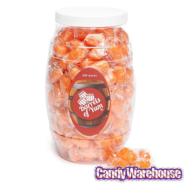 Hard Candy Barrels - Orange Cream: 200-Piece Barrel Jar - Candy Warehouse
