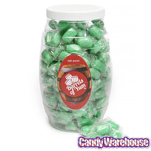 Hard Candy Barrels - Spearmint Leaves: 200-Piece Barrel Jar - Candy Warehouse