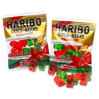Haribo Christmas Gold-Bears Gummy Bears Candy Fun Packs: 25-Piece Bag - Candy Warehouse